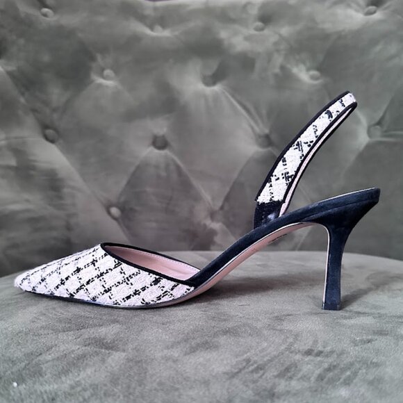 Ann Taylor Tweed and Suede Slingback Pumps - Picture 2 of 10